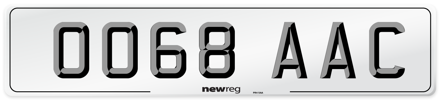 OO68 AAC Number Plate from New Reg